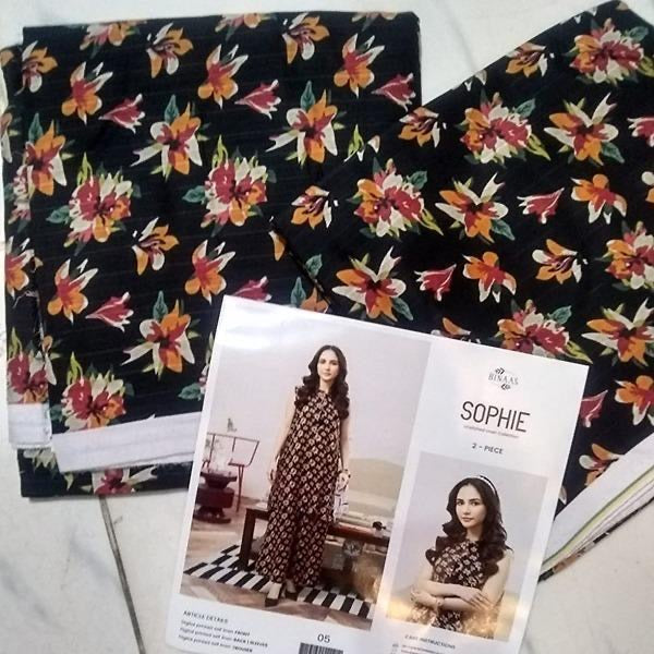 3 Pcs Woman Unstitched Digital Printed Suit